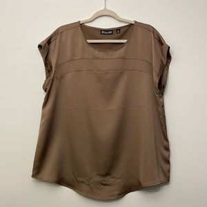 NY&Co Tan Satin Blouse